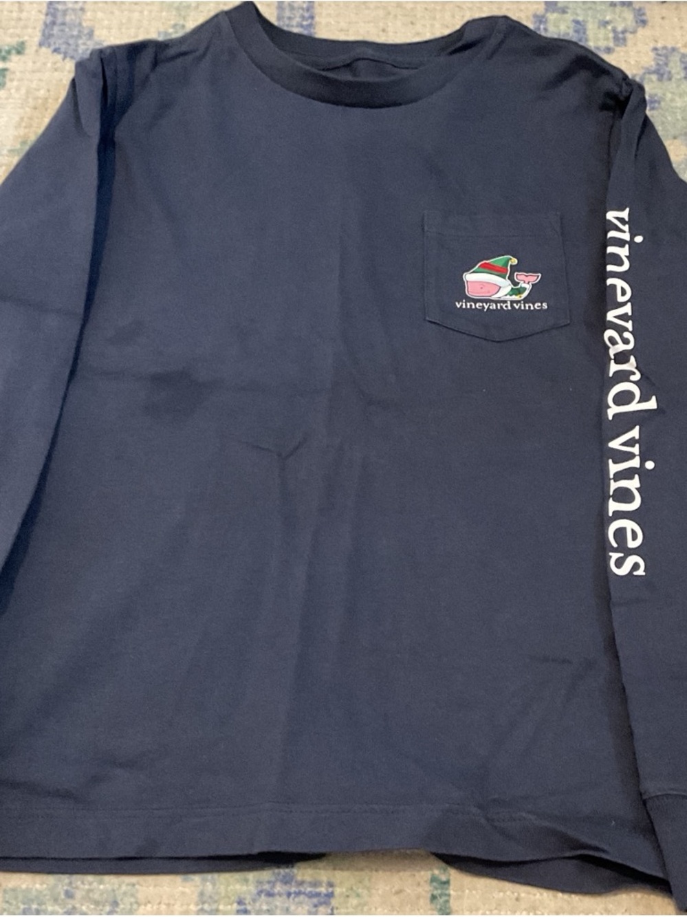 Vineyard Vines Men's Navy Long-Sleeve Pocket Tee